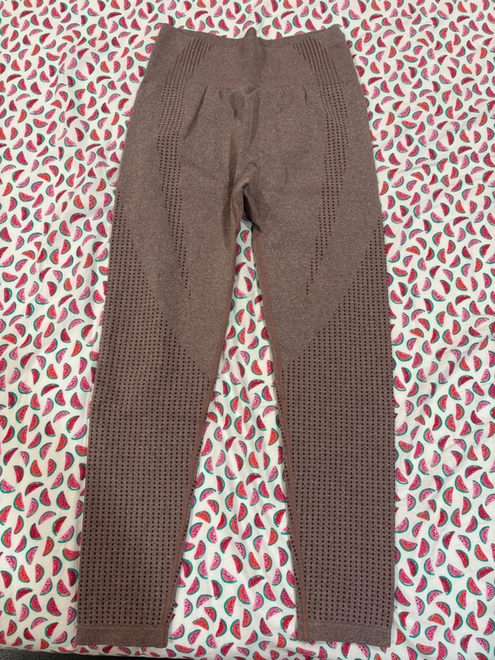 Seamless High-Rise Textured Leggings - Mauve Taupe